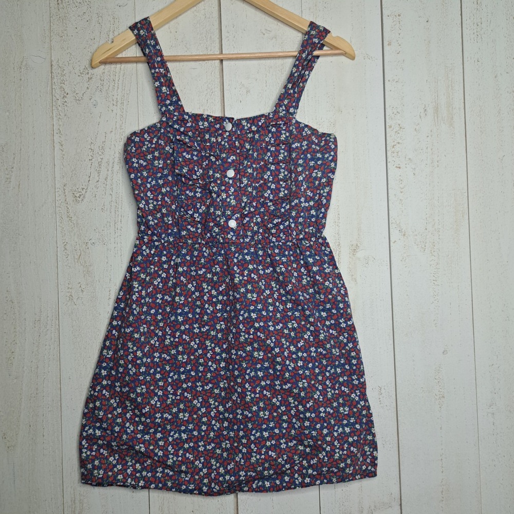 Vintage Y2k Piper & Blue Babydoll Dress Girls Large Fairy Ditsy Floral Kidcore